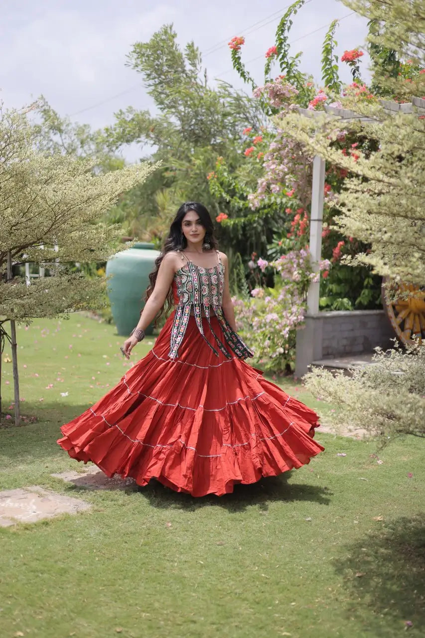 Kutchi Patchwork Tiered Lehenga