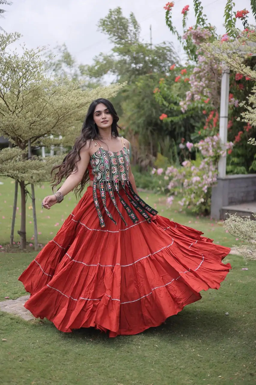 Kutchi Patchwork Tiered Lehenga