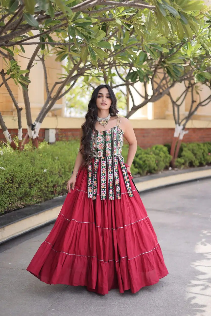 Kutchi Patchwork Tiered Lehenga