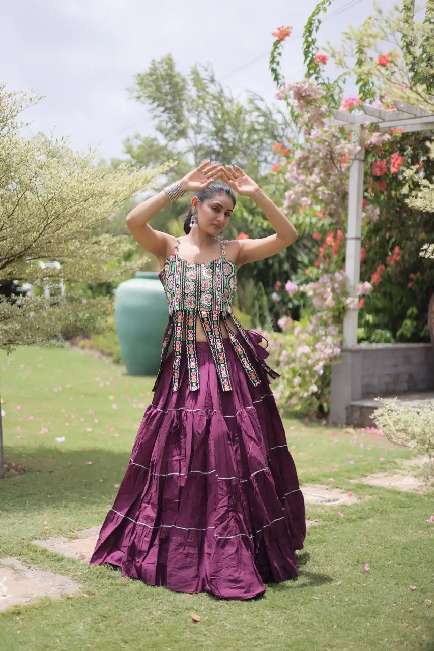 Kutchi Patchwork Tiered Lehenga