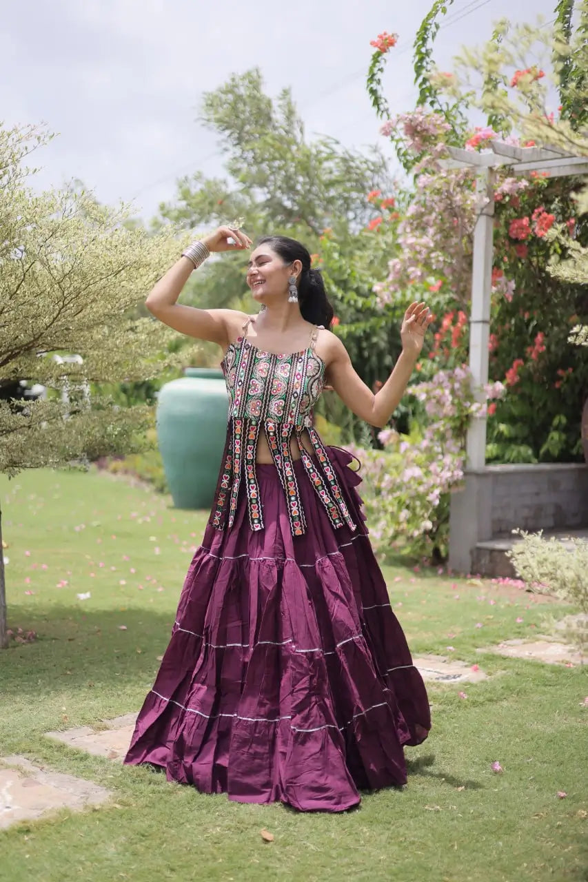 Kutchi Patchwork Tiered Lehenga