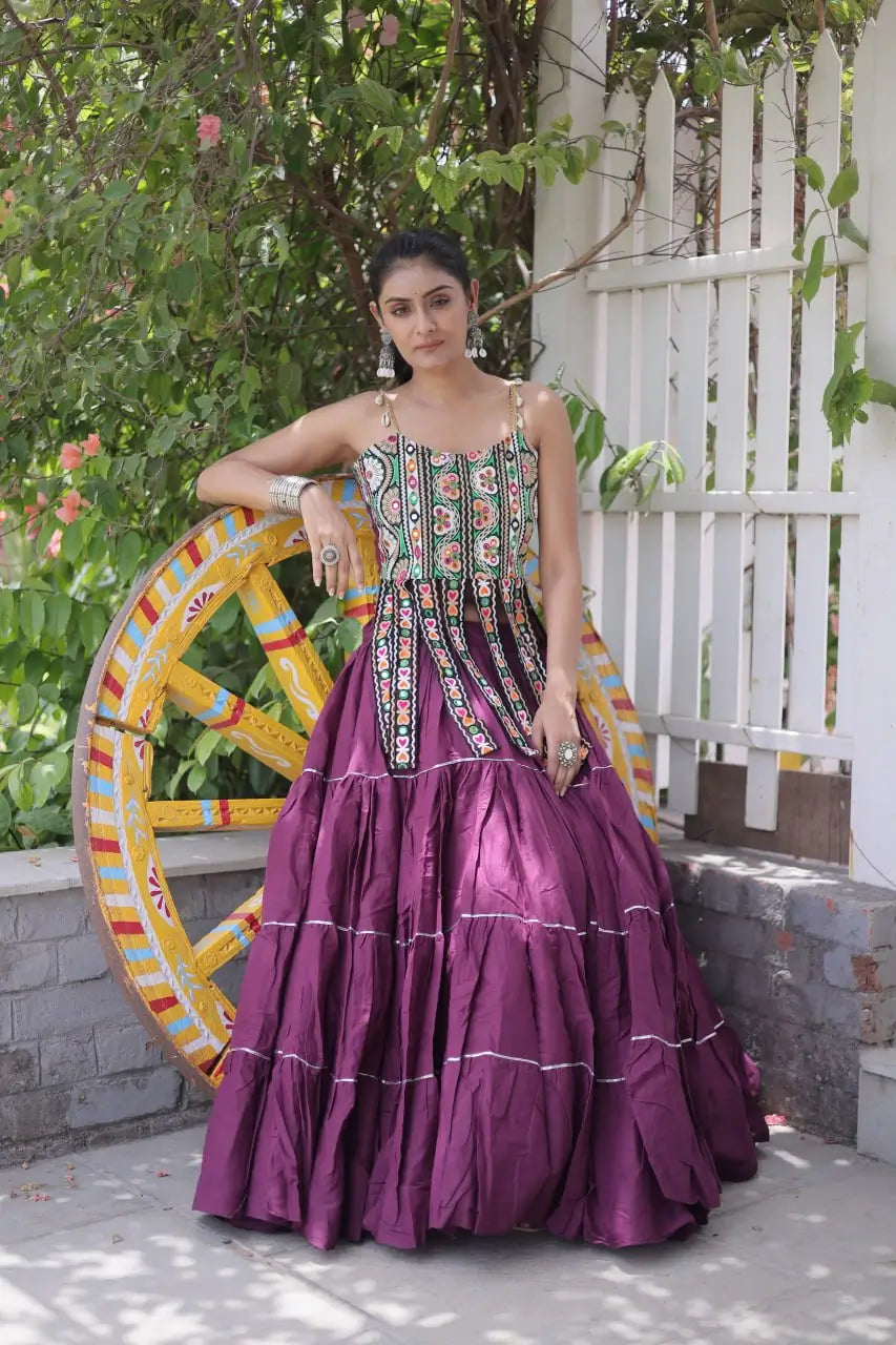Kutchi Patchwork Tiered Lehenga