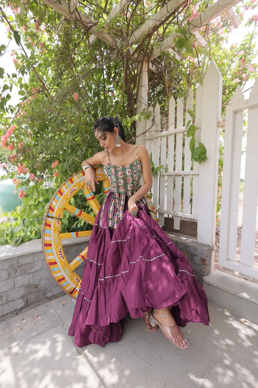Kutchi Patchwork Tiered Lehenga