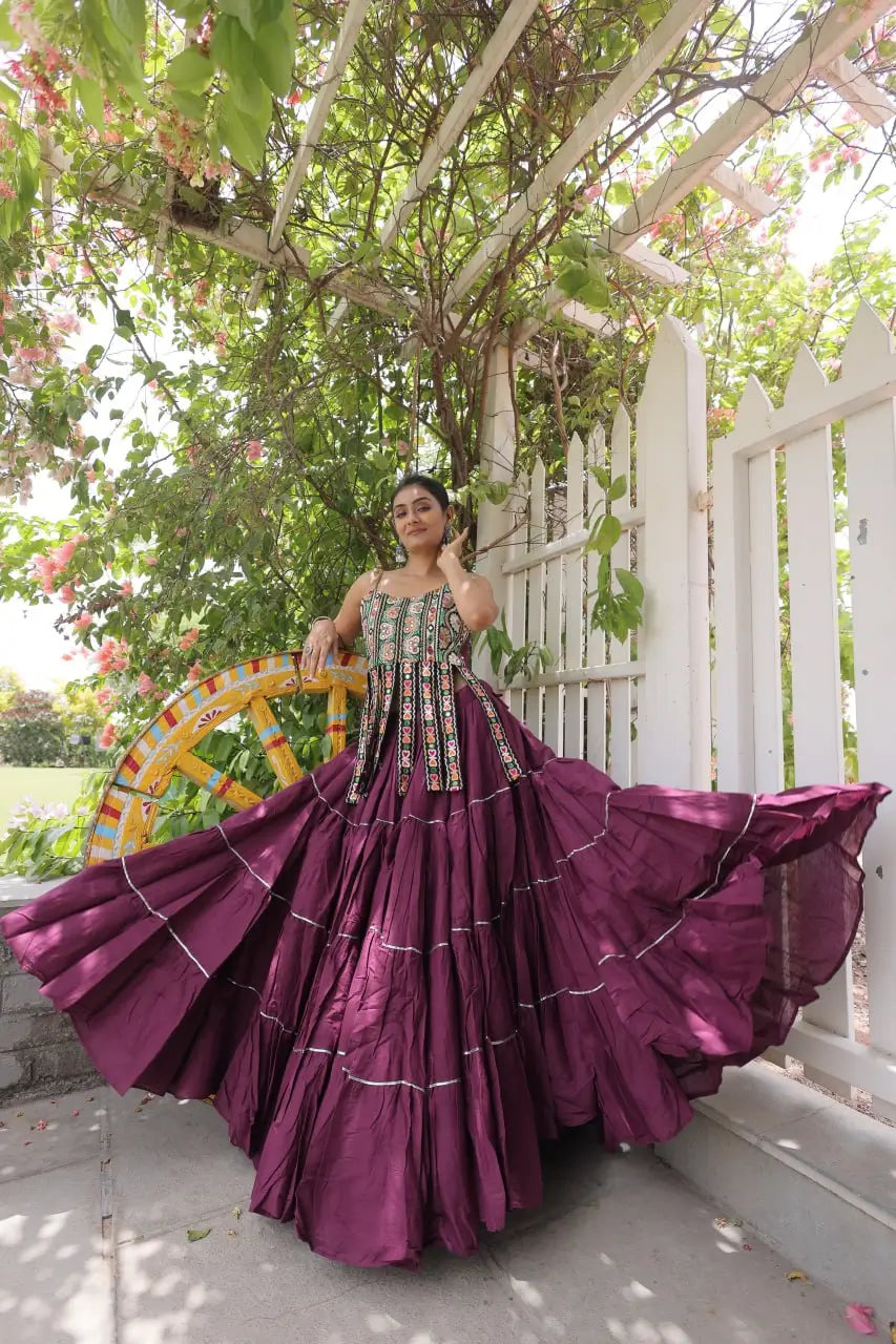 Kutchi Patchwork Tiered Lehenga