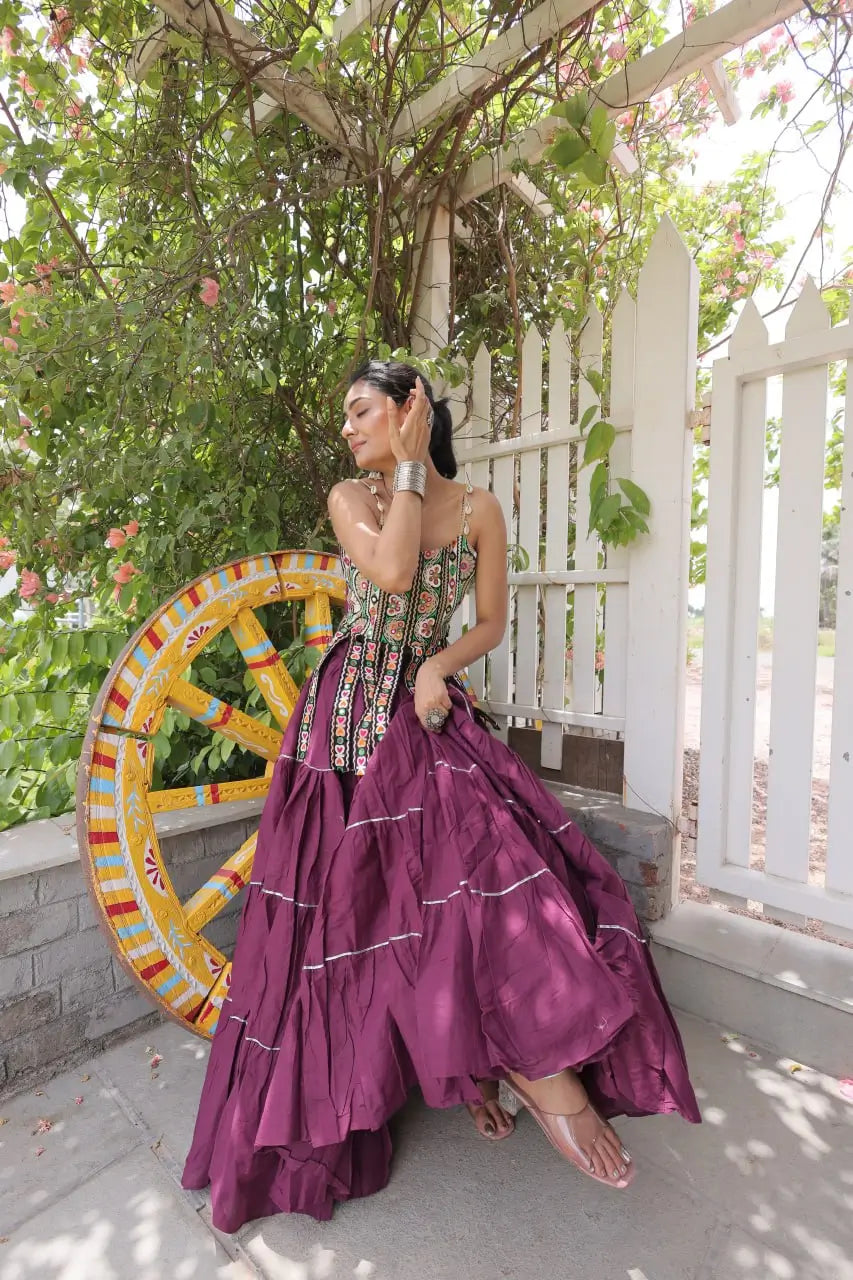 Kutchi Patchwork Tiered Lehenga