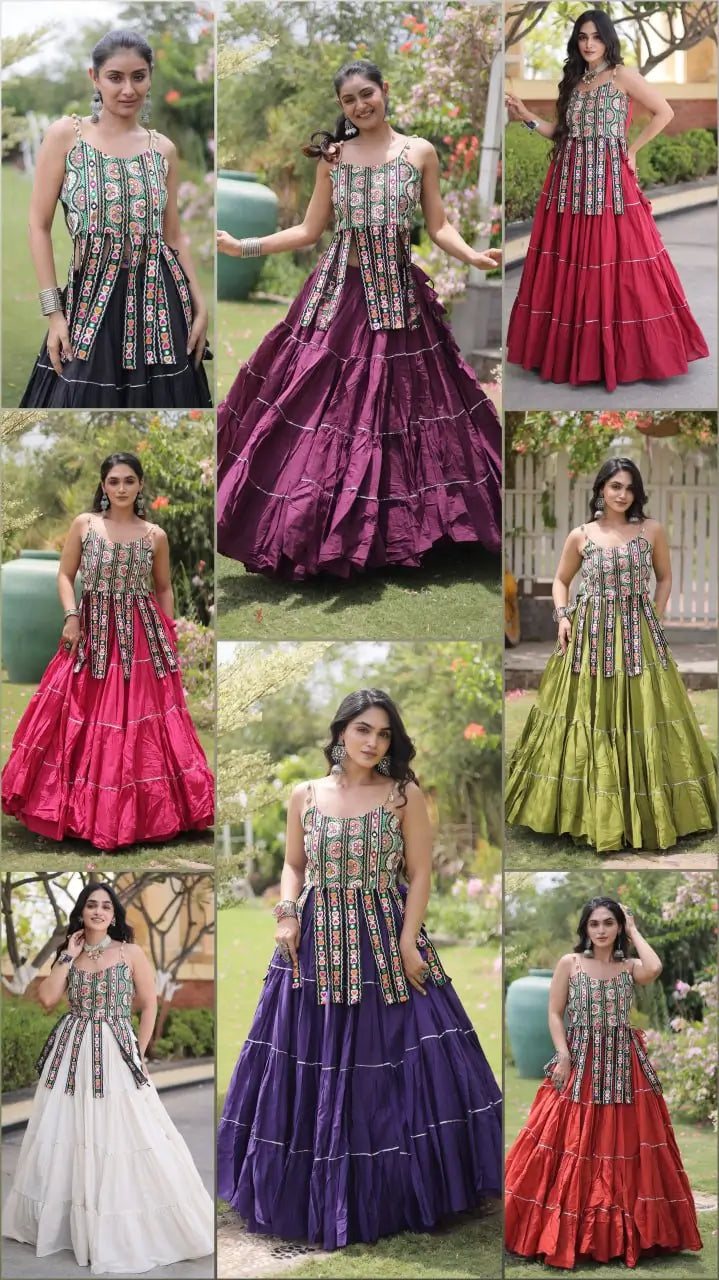 Kutchi Patchwork Tiered Lehenga