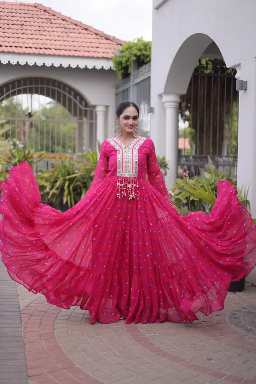 Laheriya Mirror Yoke Gown