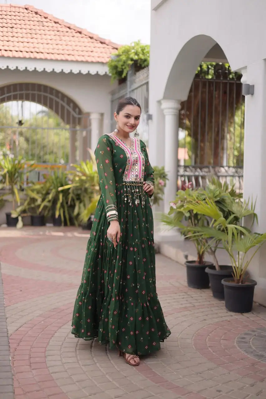 Laheriya Mirror Yoke Gown