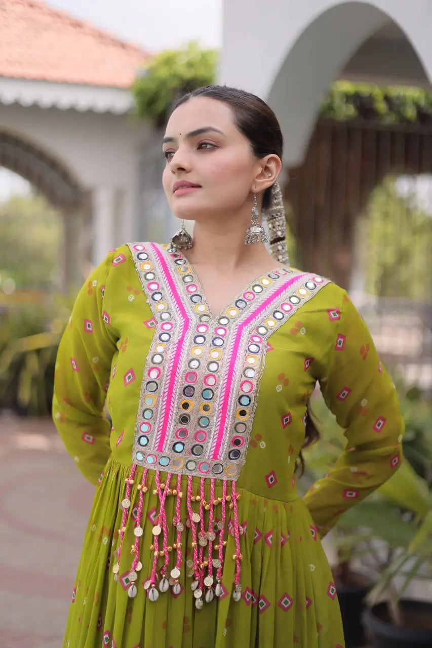 Laheriya Mirror Yoke Gown