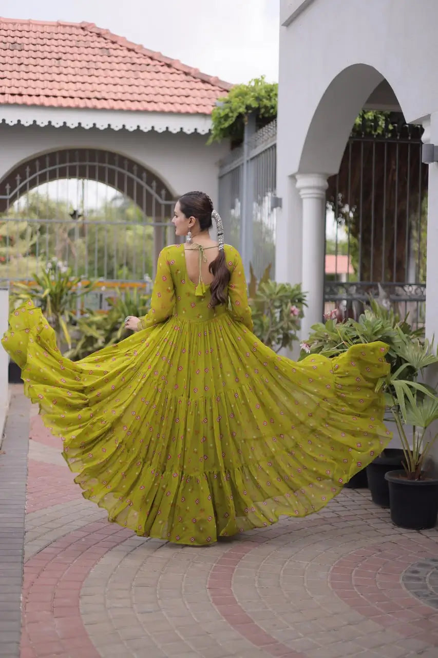 Laheriya Mirror Yoke Gown