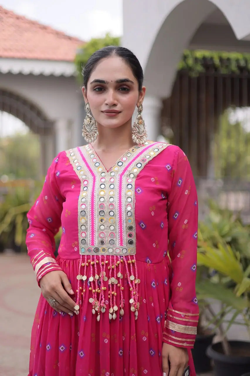 Laheriya Mirror Yoke Gown