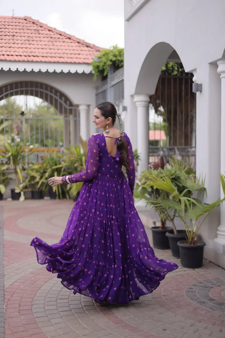 Laheriya Mirror Yoke Gown