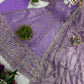 Lavender Sequin Border Anarkali Set