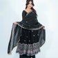 Lavender Sequin Border Anarkali Set