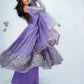 Lavender Sequin Border Anarkali Set