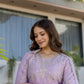 Lavender Vichitra Silk Sequin Embroidered Kurta Set with Dupatta | Elegant Festive Wear