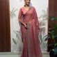 Lilac Butterfly Cut Work Saree