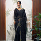 Lilac Butterfly Cut Work Saree