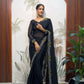 Lilac Butterfly Cut Work Saree