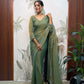 Lilac Butterfly Cut Work Saree