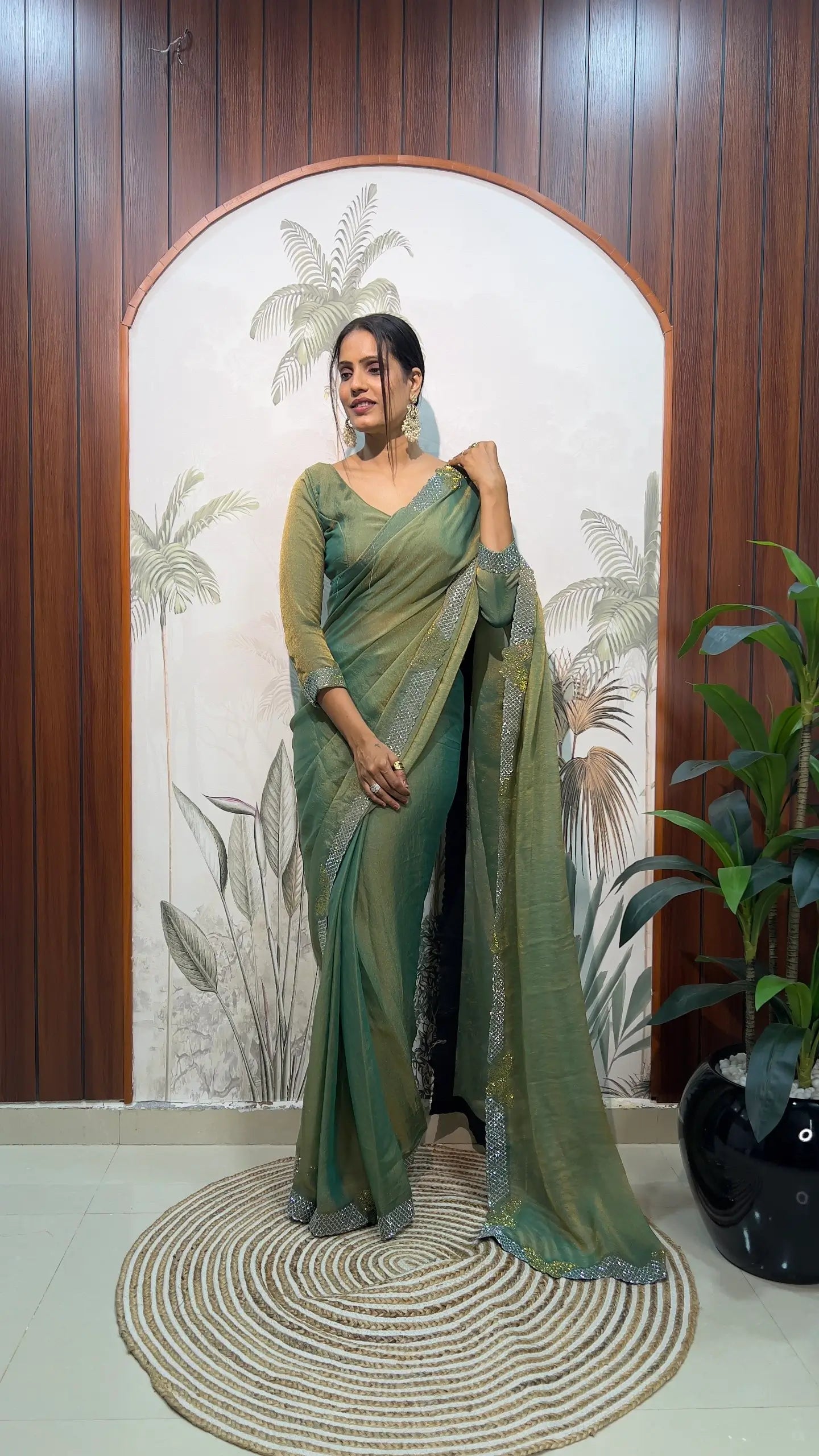 Lilac Butterfly Cut Work Saree