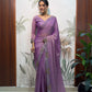 Lilac Butterfly Cut Work Saree
