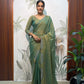 Lilac Butterfly Cut Work Saree