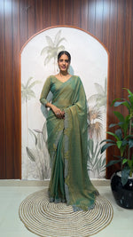 Lilac Butterfly Cut Work Saree