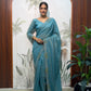 Lilac Butterfly Cut Work Saree