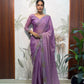 Lilac Butterfly Cut Work Saree