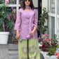 Lilac Chanderi Balloon Pant Suit
