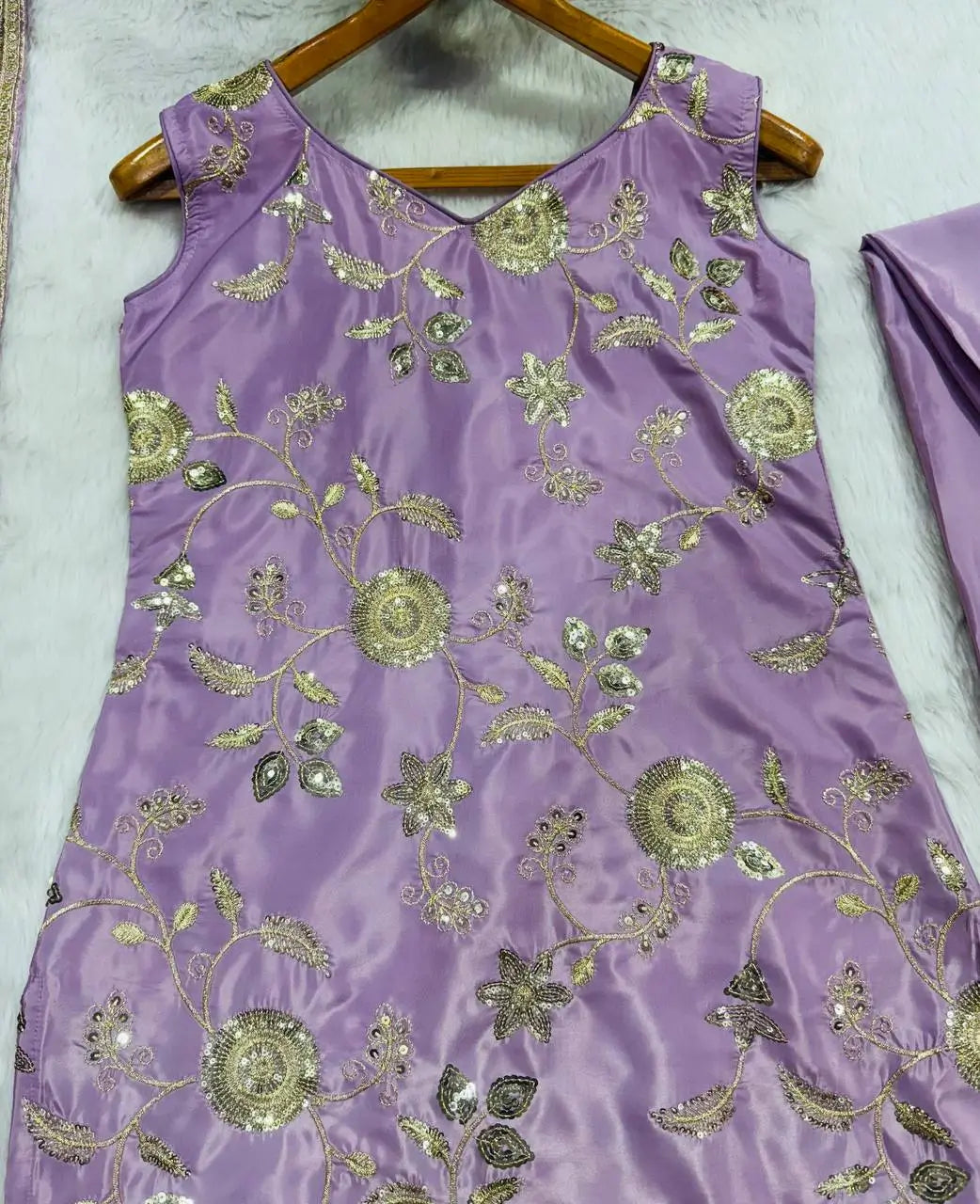Lilac Sequin Zari Sharara Set