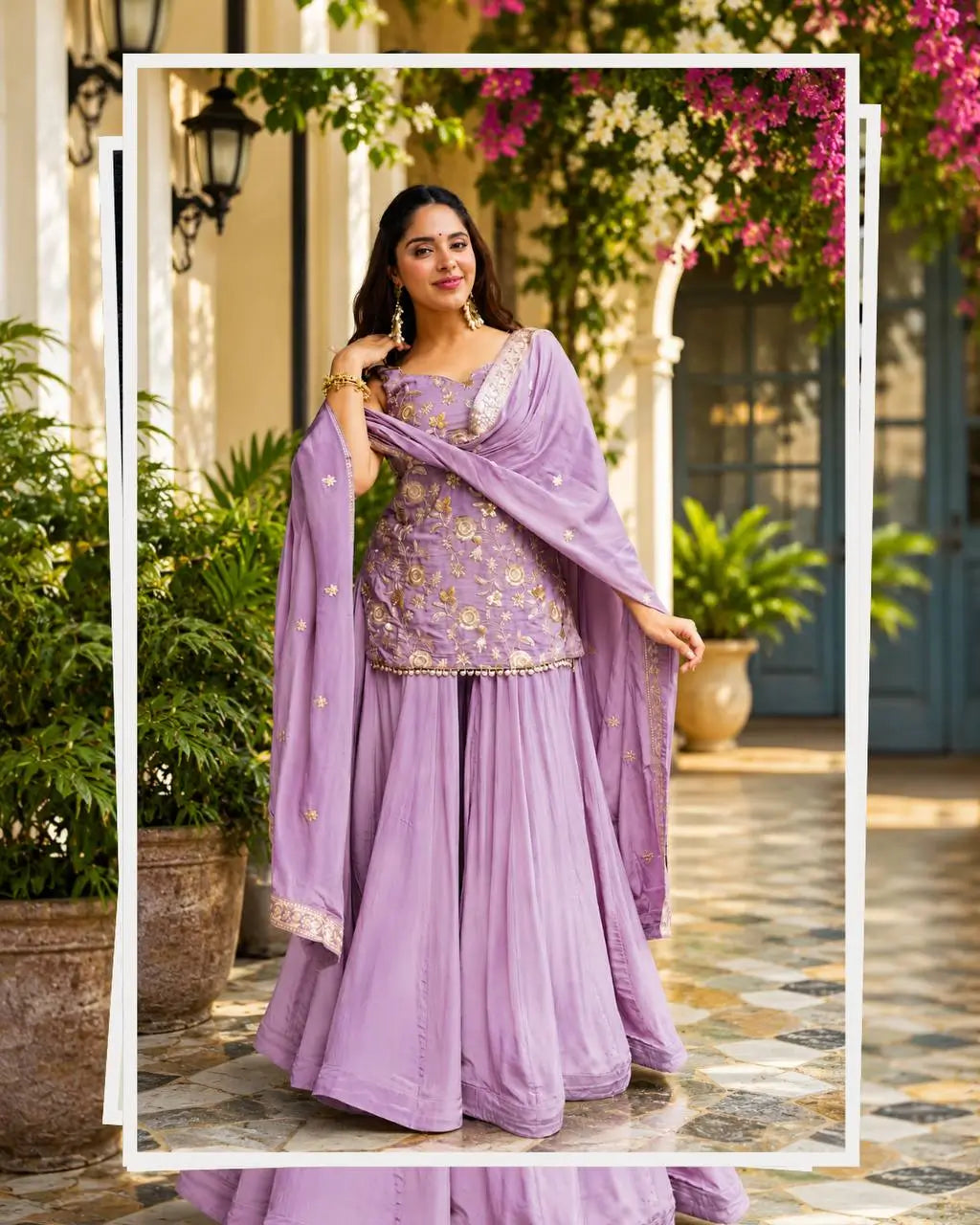 Lilac Sequin Zari Sharara Set