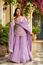 Lilac Sequin Zari Sharara Set