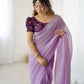 Lilac Sparkle Silk Ready To Wear Saree