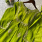 Lime Green Georgette Sequence Embroidered Gown with Dupatta