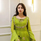 Lime Green Georgette Sequence Embroidered Gown with Dupatta
