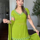 Lime Green Georgette Sharara Palazzo Set