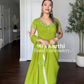 Lime Green Georgette Sharara Palazzo Set