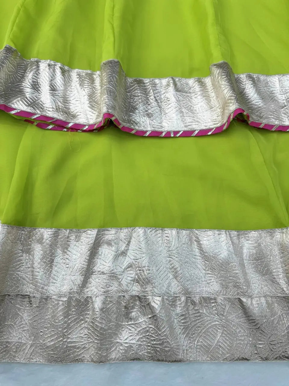 Lime Mirror Work Lehenga Set