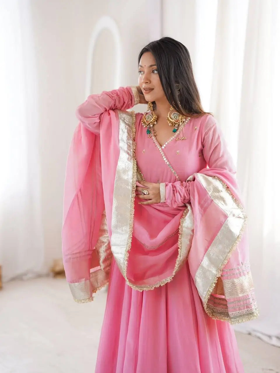 Lime Mirror Work Lehenga Set