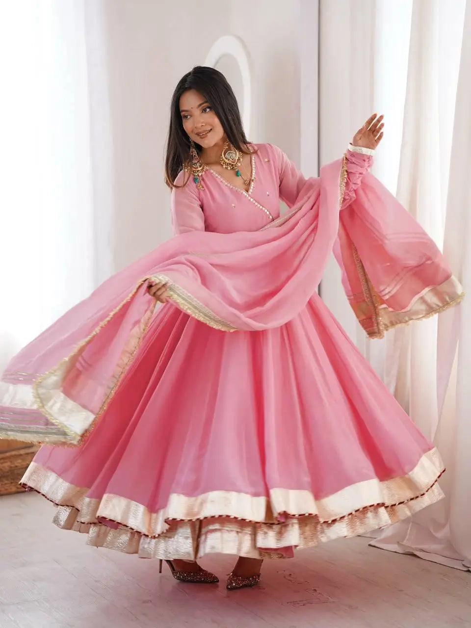 Lime Mirror Work Lehenga Set