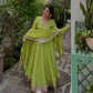 Lime Mirror Work Lehenga Set