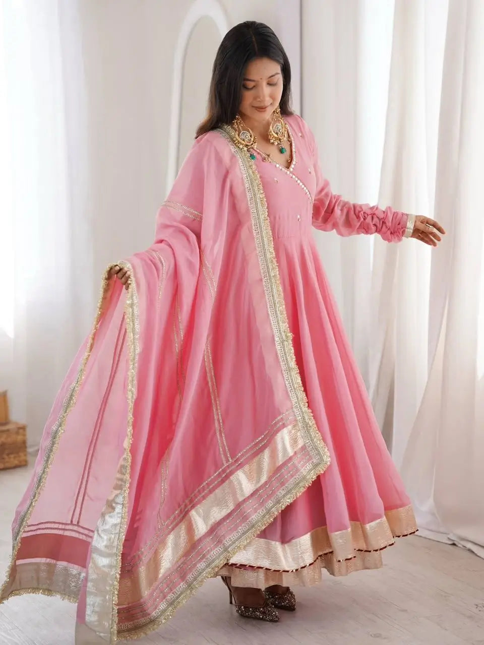 Lime Mirror Work Lehenga Set