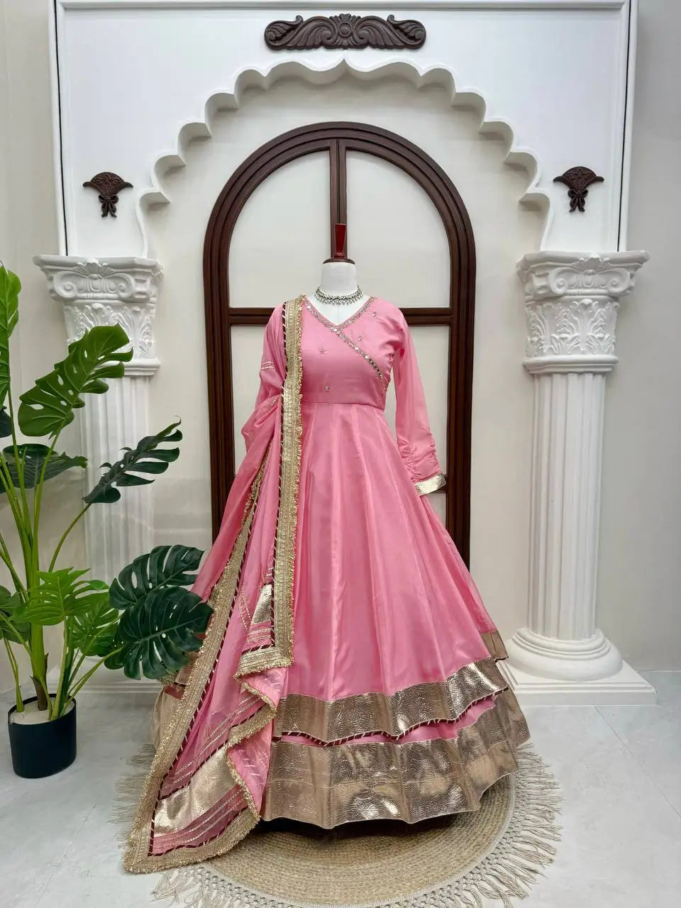Lime Mirror Work Lehenga Set