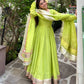Lime Mirror Work Lehenga Set