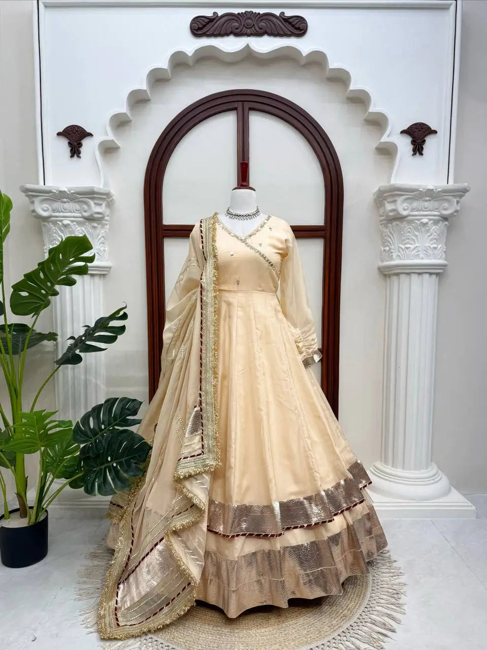 Lime Mirror Work Lehenga Set