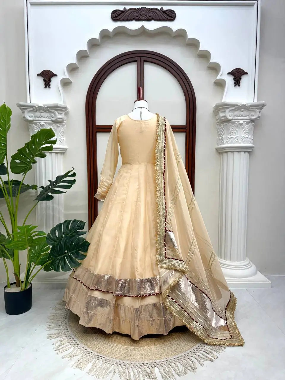 Lime Mirror Work Lehenga Set