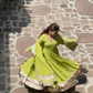 Lime Mirror Work Lehenga Set