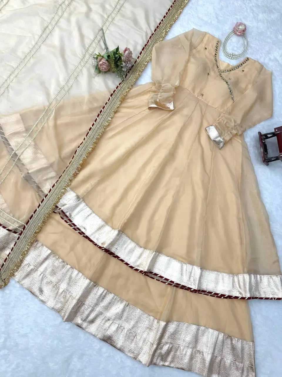 Lime Mirror Work Lehenga Set